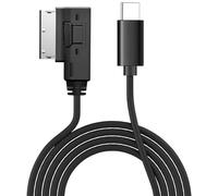 Naiyal USB-C to AMI MMI Aux Cable for Apple iPhone 15/ iPad Pro Compatible with Audi A3/A4/A5/A6/A7/A8/S4/S6/S8/Q5/Q7/R8/TT 2011-2016, VW CC Magotan with MMI 3G System (3.3FT), Black, AS20240319