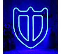 NAIYISI FF14 Paladin Neon Sign for Wall Decor, Shield Neon Light for Game Room, Bedroom, Man Cave, Birthday Decorations, Fans Gifts, Collection, USB Powered, Blue, 11.8"x 9.8"