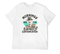 NAIYOUFABING Possibilities Hopper Mornings are for Coffee Contemplation T-Shirt White XXL