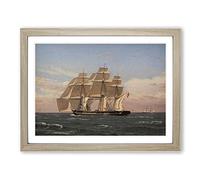 Najaden Ship Under Sail By Christoffer Wilhelm Eckersberg Classic Painting Framed Print | A4 Oak Framed Wall Art | Ready to Hang | Classic Vehicle Picture | Living Room Bedroom Lounge Office