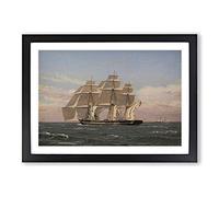 Najaden Ship Under Sail by Christoffer Wilhelm Eckersberg Framed Print | A2 Black Framed Wall Art | Ready to Hang | Modern Vehicle Picture | Living Room Bedroom Lounge Office