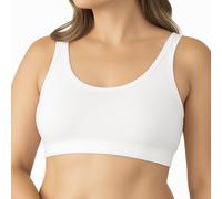 Najia Symbol 100% Hemp Linen Wireless Bralette, Soft Comfortable Bra Vest, Light Sports & Sleep Bra (White, L)