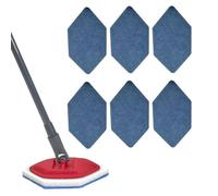 NAJILI Bath and Tub Mop Refills, 6 Pack, Replacement Compatible with Vileda Bath Magic Bath Multi Surface Sponge (Blue and White)