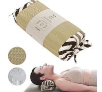 NAJIMI Igusa Pillow Charcoal Brown, Japanese Tatami Style Bedding, Soft Cushion Traditional Design for Yoga Zen Sleeping Decorative Travel Orthopedic Cervical Lumbar Nursing Meditation Anti-Snore