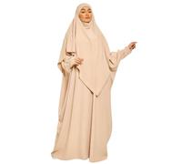 NAJMA Women’s Abaya and Khimar Set - Medina Silk - One Size Modest Muslim Outfit for Umrah & Hajj - Elegant Loose-Fit Islamic Dress with Hijab