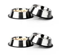 NAJOR Stainless Steel Dog Bowls, 1.5Cup / 11oz Large Dog Food Bowls, Anti-Skid Pet Feeder Bowl and Water Bowl, Perfect Choise for for Dogs and Cats and More, Set of 4