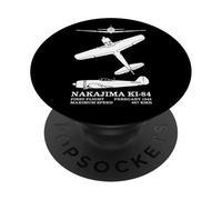 Nakajima Ki-84 Japanese WW2 Fighter Plane Silhouettes PopSockets Adhesive PopGrip