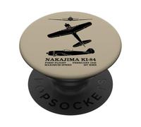 Nakajima Ki-84 Japanese WW2 Fighter Plane Silhouettes PopSockets Adhesive PopGrip