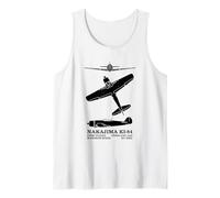 Nakajima Ki-84 Japanese WW2 Fighter Plane Silhouettes Tank Top