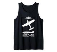 Nakajima Ki-84 Japanese WW2 Fighter Plane Silhouettes Tank Top