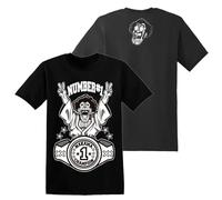 NAKAMA Clothing - The Strongest Human T-Shirt - Anime & Manga Series, Black/White, XL