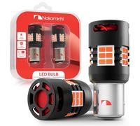 Nakamichi 1157 P21/5W BAY15D 7528 Car LED Bulb Super Bright 30-SMD 3020 Chip with Canbus Error-Free 12,000 RPM Fan for Brake Turn Signal Indicator Parking Tail Light (Giallo Amber, 30 LEDs, Pack of 2)