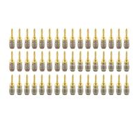Nakamichi FanLock Excel Series 24k Gold Plated Banana Plug 10 AWG - 18 AWG Gauge Size 4mm for Speakers Amplifier Hi-Fi Stereo Home Theatre Radio Audio Wire Cable Quick Connector 48 Pcs (24-Pairs)