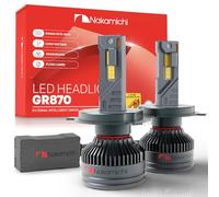 Nakamichi GR870 Series H4 LED Light Bulbs for Replacement, 31,000 Lumens 200W Per Set, Super Bright Daylight White, Plug and Play, High & Low Beam, Pack of 2, 6000K, H4 (HB2 9003)