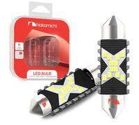 Nakamichi LED Bulb 578 C5W Festoon LED Bulbs CANBUS Error Free 12-SMD 2016 Chipsets 7000K Ice Blue Replacement for Car Interior Map Dome Courtesy License Plate Lights (Pack of 2) (Ice Blue, 31mm)