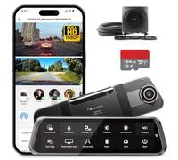 Nakamichi ND410W Full HD 1080p Dash Cam Front and Rear, Smart Digital Rearview Mirror with Parking Assistance & Monitor, Night Vision WDR, Loop Recording, App Control, Included 64GB SD Card