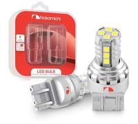 Nakamichi T20-7443 / W21/5W LED Light Bulb 16-SMD 3030 Chipsets LED Replacement Bulbs Car Exterior Reversing Indicator Lights (Monza Red, 7443 | 16 LEDs | Flashes)