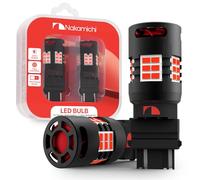 Nakamichi T25 3156 3157 P27W P27/7W Car LED Bulb 30-SMD 3020 Chip with Canbus Error-Free 12,000 RPM Fan for Brake Turn Signal Indicator Reverse Backup Tail Light (Monza Red, 30 LEDs, Pack of 2)
