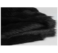 NAKAN Cute Widened 170x50cm Thickened Faux Fox Fur Fabric By Half Meter, Soft Deluxe Plush Faux Fur Luxury Shag For Upholstery Craft DIY Sewing Costumes Jacket Cosplay Elf'ear(Color:3 BLACK)