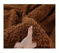 NAKAN Sherpa Fleece Faux Fur Fabric 160x50cm Wide High Density Soft Faux Sheepskin Fabric for Sewing, Toys, Cushions, Costume, DIY Crafts(Color:brown)