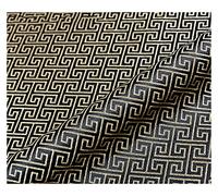 NAKAN Silky 75 Cm Wide Silk Satin Fabric By The Yard For Dressmaking Sleepwear Underwear Wedding Prom Bedding Set Sold By The Meter(Color:Gold on black)