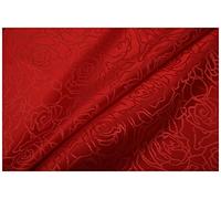 NAKAN Silky Hollow Rose Jacquard Brocade Fabric 90cm Wide Sold By The Meter For Garment Background Handmade(Color:orthochromatic red)