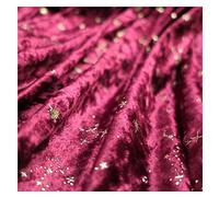 NAKAN Stretch Velvet Fabric 155x100cm 60''x39'' Soft Star Moon Pattern Velour Fabric for DIY Crafts, Apparel Costume, Decoration, Photo Backdrop(Color:red,Size:2m)
