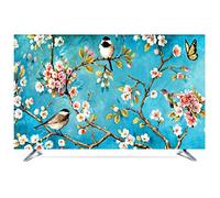 NAKAN Universal TV Dust Cover 22-80 Inch Polyester Fabric Smooth Screen Protector for LCD LED Plasma Television Art Printing Decor for Flat Curved TV(Color:BIRDS,Size:55in)