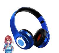 Nakano Miku Bluetooth Headphones,The Quintessential Quintuplets Headphone with Build-in Mic,Foldable Over Ear Wireless Headphones,Hi-Fi Stereo for Cosplay,Blue