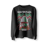 Nakatomi Plaza Party 1988 Christmas Jumper, Ugly Sweater, Christmas Sweatshirt, Xmas Funny 80's Die Movie Bruce, Retro Christmas Jumper_BLK_L