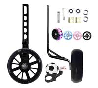 Nakazawa 2 pcs Wider Bike Stabilisers Wheels Flash Silent for 12-20 inch Bicycles, Sturdy and Adjustable, Stabilisers for Childs Bike (Black）