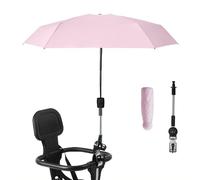Nakazawa Pram Parasol,Umbrella for UV Sun Protection,Handle Included - Pram Umbrella,Adjustable Steering,Clip on Parasol,Compact and Light（Pink）