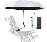 Nakazawa Universal Baby Stroller Sun Protection Parasol, with Umbrella Clip Fixing Device, UPF 90+ UV Protect Pushchair Sun Parasol (Silver)