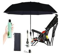 Nakazawa Universal Baby Stroller Sun Protection Parasol, with Umbrella Clip Fixing Device, UPF 90+ UV Protect Pushchair Sun Parasol (Black)