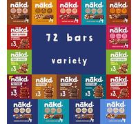 Nakd Bars 72 - Nakd Fruit And Nut Bars 72 x 35-45g. Low Calorie Snacks, Breakfast, Snack Bars that are Vegan, Dairy Free, Wheat Free, Gluten Free.