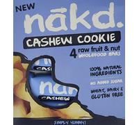 Nakd Cashew Cookie Natural Fruit & Nut Bars - Vegan - Healthy Snack - Gluten Free - 35g x 4 bars