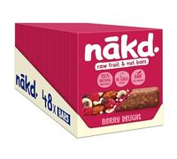 Nakd Berry Delight Natural Fruit & Nut Bars - Vegan - Healthy Snack - Gluten Free - 35g x 48 bars