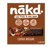 Nakd Cocoa Delight Natural Fruit & Nut Bars - Vegan - Healthy Snack - Gluten Free - 35g x 48 bars
