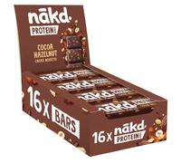 Nakd Cocoa Hazelnut Protein Bar - Vegan - Gluten Free - Healthy Snack, 45g (Pack of 16 bars)