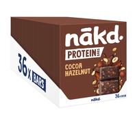 Nakd Cocoa Hazelnut Protein Bar - Vegan - Gluten Free - Healthy Snack, 45g (Pack of 36 bars)
