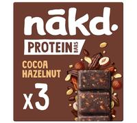 Nakd Cocoa Hazelnut Protein Bar - Vegan - Gluten Free - Healthy Snack, 45g x 3