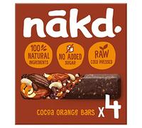 Nakd Cocoa Orange Fruit and Nut Bar Pack of 4, 140g