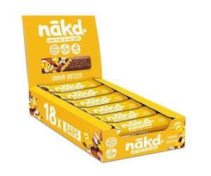 Nakd Lemon Drizzle Natural Fruit & Nut Bars - Vegan - Healthy Snack - Gluten Free - 35g x 18 bars