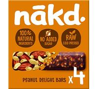 Nakd Peanut Delight Fruit, Nut & Bar - Healthy Snack - Vegan - Gluten Free, 4x34g Multipack