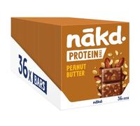 nakd. Protein bars Peanut Butter - 7g plant-based protein - 100% Natural ingredients - No added sugar - Vegan - 36 x 45g bars - 1620g