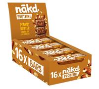 nakd. Protein bars Peanut Butter - 7g plant-based protein - 100% Natural ingredients - No added sugar - Vegan - 16 x 45g bars - 720g
