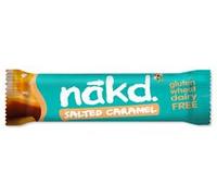 Salted Caramel - Nakd Raw Fruit Nut Bars 35g Each - Gluten Wheat Dairy Sugar Free (Pack of 4)