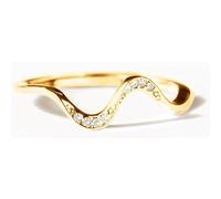 NAKEAH S925 Sterling Silver Ebb and Flow Minimalist Wave Ring,Best Bitches Matching Minimalist Wave Ring,S925 Sterling Silver Stackable Ocean Wave Rings (Gold,8)