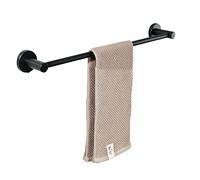 NAKEAH Stainless Steel Towel Rail Holder, Black Round Towel Bar Rails 30cm-80cm Long Towel Rack for Bathroom Kitchen Toilets, Wall Mounted Screws Mounting (Size : 30cm)