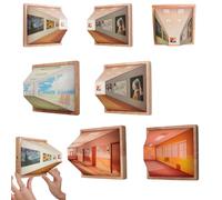 Naked Eye 3D Vision Night Light, Creative Wall-Mounted Decorative Lamp, Classic Art Work Design 3D Illusion Lamp, 3D Visual Effect Night Light, for Bedroom,Office Atmosphere Lamp (4PCS-Plug-in)
